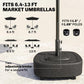Umbrella base stand with pole and two adjustable knobs; fits 1.5–1.9 in poles