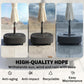 Black umbrella base on wheels with pole; HDPE material shown