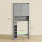 Gray over-the-toilet cabinet with 2 doors and open lower shelf layout
