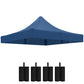 Navy canopy top replacement with four black sandbag weights