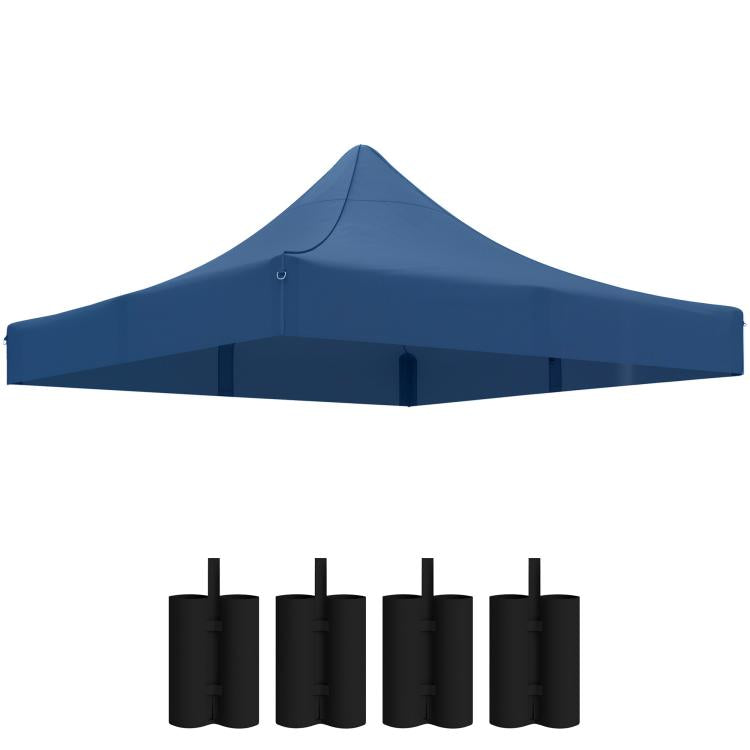Navy canopy top replacement with four black sandbag weights