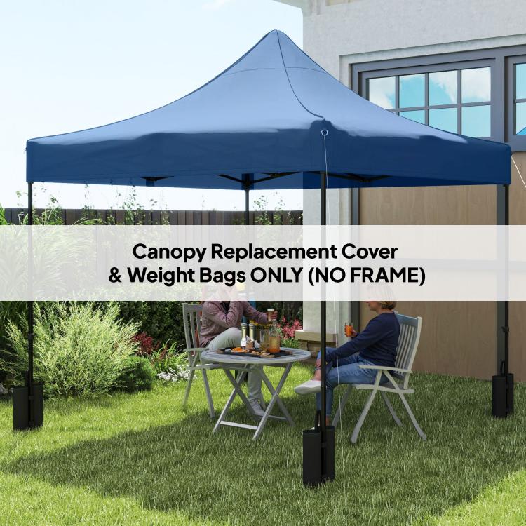 Navy replacement pop-up canopy cover with four hanging weight bags