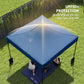 Navy replacement pop-up canopy cover with four weight bags on the grass