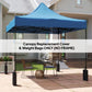 Navy replacement pop-up canopy cover with four weight bags, overhead view