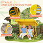 Yellow kids swing chair with safety belt, steel tube frame, and non-slip feet