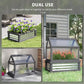 Gray wooden greenhouse cold frame planter for raised plants with transparent lid