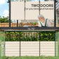 Galvanized steel planter box with crop cage and two doors, beige front panels
