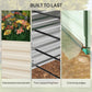 Galvanized steel planter box features: galvanized panels, support bars, and overlong edges