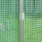 Green tunnel greenhouse hoop frame with translucent window mesh and covered pole joint