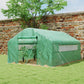 Green tunnel greenhouse hoop house with large end door and side panel cover