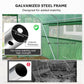 Green tunnel greenhouse with galvanized steel frame and slant bracing tubes