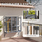 Gray window catio with scratching post and upper jumping platforms for cats
