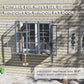 Gray window catio mounted on wall with hinged door and mesh enclosure for cats