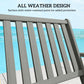 Close-up of gray slatted backrest on a foldable outdoor bench