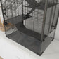 4-tier hamster cage with deep glass base, gray ramps and multiple levels