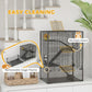 Hamster cage with multiple doors, removable frame, ramps, and wheel for climbing