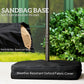 Black sandbag base cover with vertical pole for patio market umbrella
