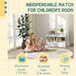 Kids toy storage bench graphic with maximum load and age suitability info