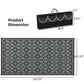 Reversible outdoor rug dimensions diagram on gray quatrefoil lattice