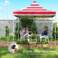 American flag canopy top with gray sidewalls and three-level adjustable height legs