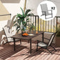 Set of 2 folding dining chairs with high backs, gray fabric, armrests