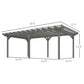 Gray pergola with dimensions: 12 x 20 ft, supported by four posts