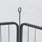 Black metal pet playpen corner post with loop handle and vertical bars