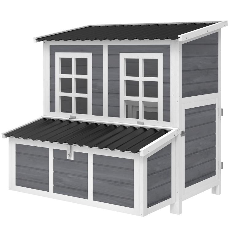 Wooden Chicken Coop with Nesting Box, Pull-Out Tray, Waterproof Roof, 39 inch Chicken House for 2-4 Chickens, Rabbits