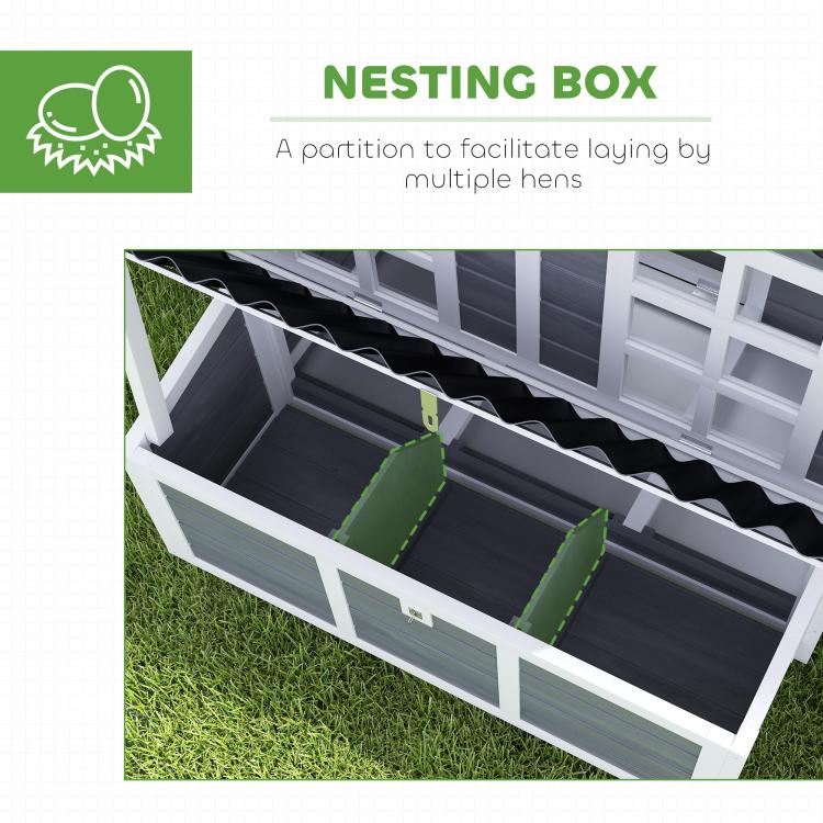 Wooden Chicken Coop with Nesting Box, Pull-Out Tray, Waterproof Roof, 39 inch Chicken House for 2-4 Chickens, Rabbits