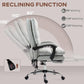 Light gray recline massage chair angled back on chrome pedestal base with wheels
