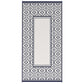 Reversible outdoor rug, white side with navy-and-white gourd pattern border