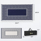 Outdoor rug blue-and-white gourd pattern with size diagram and black carry bag