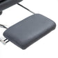 Dark gray padded chair armrest and seat cushion, upholstered microfibre