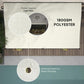 Cream white polyester canopy panel with icons for light rain protection and water drainage