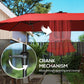 Wine red patio umbrella with crank mechanism for smooth opening and closing