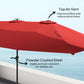Wine red umbrella with top air vent and powder-coated steel pole
