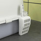 Covered cat litter box with lid open, vented sides, light gray base