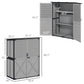 Wood Storage Shed, Outdoor Garden Shed with Asphalt Roof, 2 Shelves, Lockable Doors and Adjustable Feet, Gray