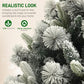 Flocked artificial Christmas tree branch tips with clear light bulbs