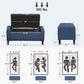 Dark blue storage ottoman bench dimensions with lift lid and tapered legs