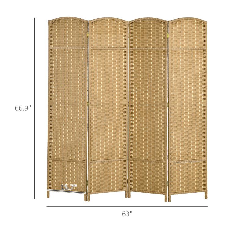 Four-panel folding room divider screen, 66.9 in tall and 63 in wide