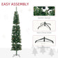 Slim pencil Christmas tree with foldable metal base and stackable section design