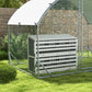White 8-compartment chicken nesting box with perches and egg-collection trays