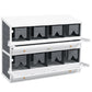 White chicken nesting box with 8 dark-compartment inserts, perches, and egg trays