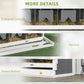 Chicken nesting box features: V-shaped curtain panels, perches, and raised bottom base