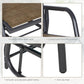 Outdoor glider chair detail: wide seat, curved smooth armrests, durable glider base