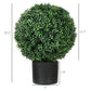 Artificial ball topiary tree in a matte black pot with dense green foliage.