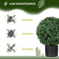 Artificial ball topiary tree with dense green foliage in a matte black pot.