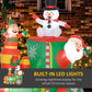 Inflatable Christmas train with Santa snowman and elf figures, glowing built-in LED lights