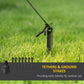 Black tether line with ground stakes for inflatable Christmas train stability